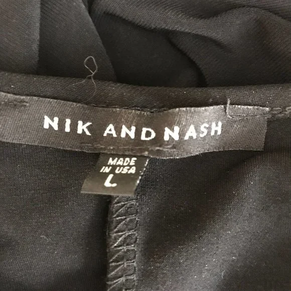 Nic and Nash Black & White Short Sleeve Dress Large - Picture 9 of 9